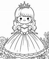 Printable Cute Princess coloring Page  Download Print Or Color Online sketch template