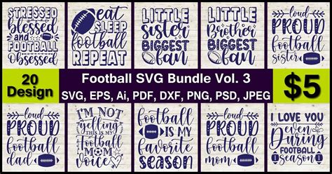 Football SVG Bundle Vol. 3 Bundle · Creative Fabrica