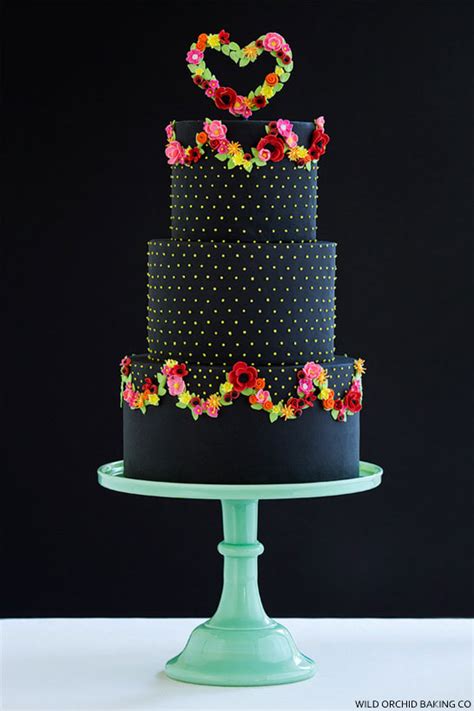 Pretty Black Wedding Cake