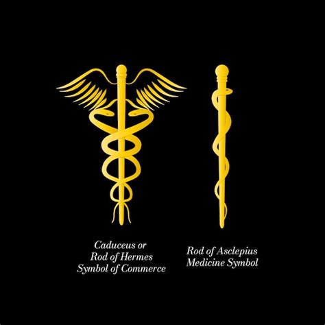 Premium Vector | Caduceus and Rod of Asclepius