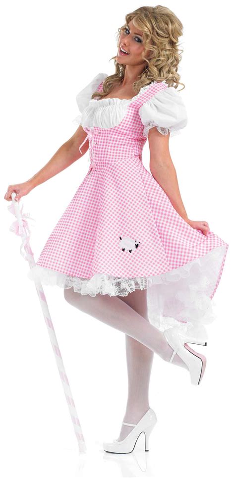 Ladies Longer Length Bo Peep Costume For Fairytale Fancy Dress Adults Womens | eBay