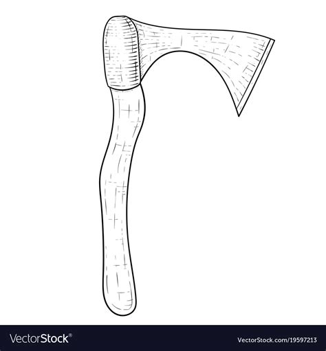 Viking axe hand drawn sketch Royalty Free Vector Image