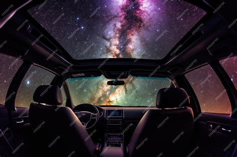 Premium Photo | Car interior with space galaxy background Generative AI