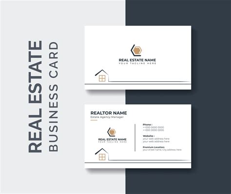 real estate agent business card design template. Modern abstract ...