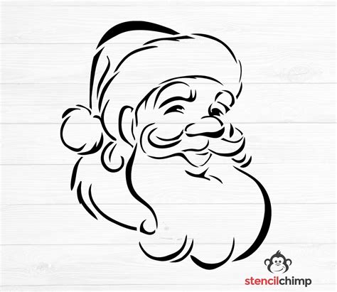 Stencil Santa's Face Stencil Christmas Stencil Holiday - Etsy