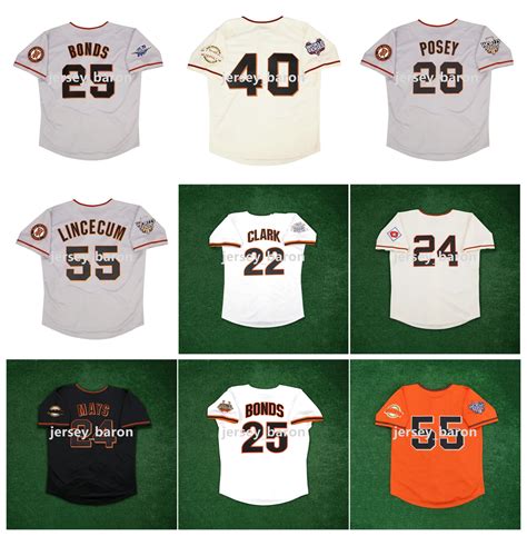 SF Giants 2024 World Series Baseball Jersey, Tim Lincecum Barry Bonds ...