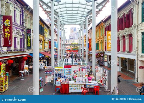 Singapore Chinatown Architecture Editorial Stock Photo - Image of urban ...