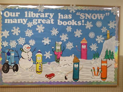 Winter Elementary Library Bulletin Board