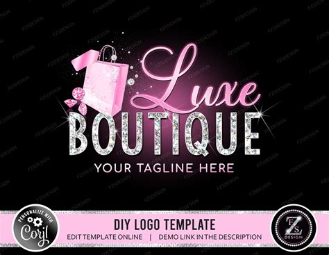 DIY Boutique Logo Design Shopping Bag Logo Fashion Style Logo Diamond ...