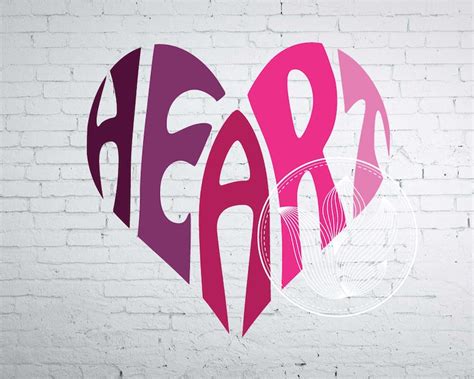 Heart Word Art Heart Svg Dxf Eps Png Jpg Heart Logo Design - Etsy