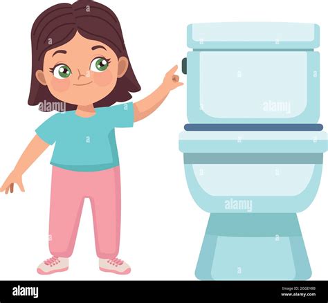 little girl in toilet Stock Vector Image & Art - Alamy