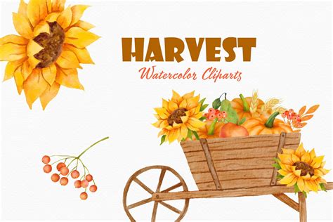 Fall Watercolor Illustration Harvest Png Graphic by JoyDigitalDesign by Elena Platova · Creative ...