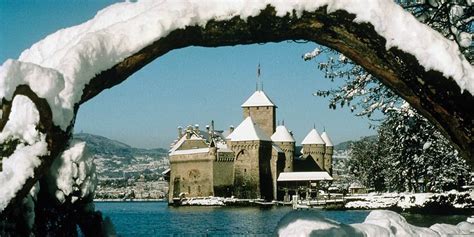 chateau de chillon in winter | Places in switzerland, Switzerland tourism, Mountain bike tour