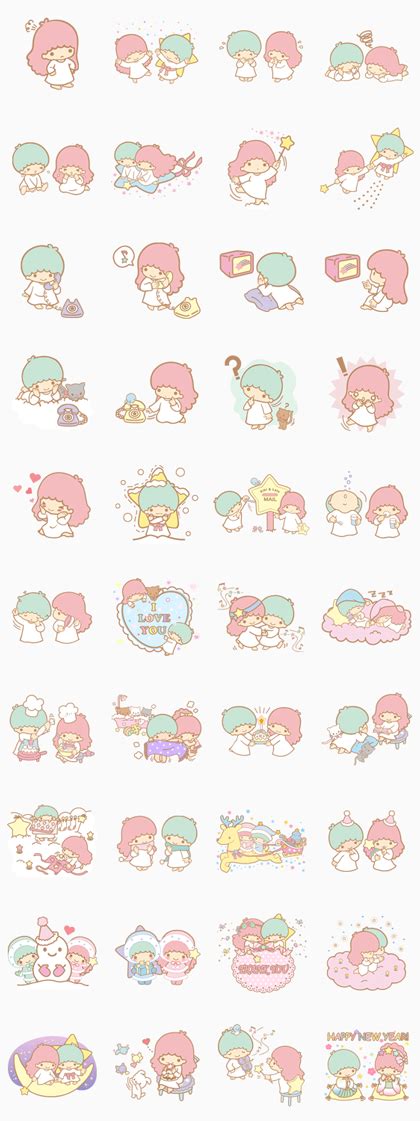 Little Twin Stars Line Sticker - Rumors City