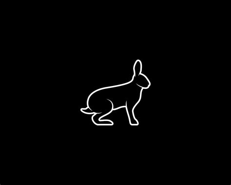 Rabbit Outline Vector Silhouette 21069575 Vector Art at Vecteezy