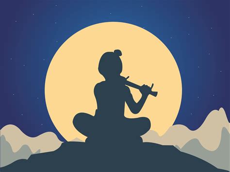 Lord Krishna Flute Play, Shadow by Angshuman Biswas on Dribbble