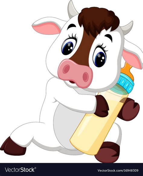 illustration of Cute baby cow cartoon. Download a Free Preview or High Quality Adobe Illustrator ...