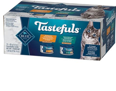 Tastefuls Natural Wet Cat Food, Turkey, Chicken & Ocean Fish & Tuna ...