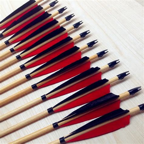 12PK 28 33 inch wooden arrows for Archery Hunting wood arrow hunting ...