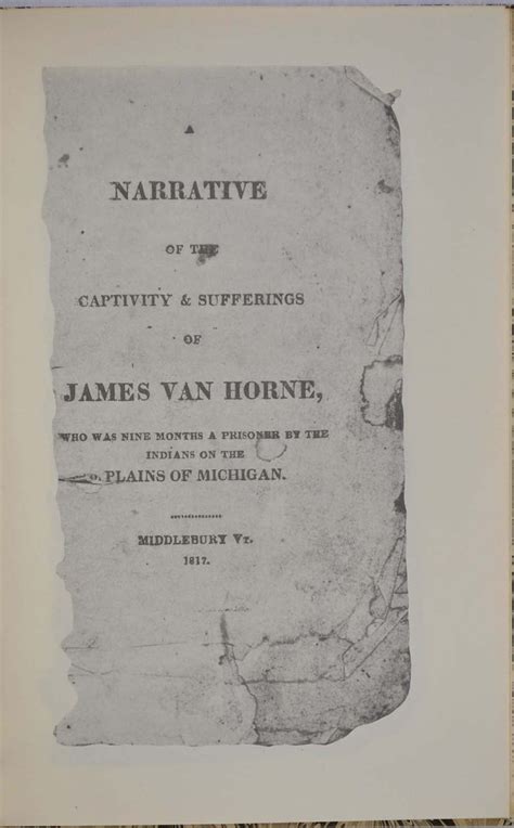 NARRATIVE OF JAMES VAN HORNE...On the Plains of Michigan | James van Horne, R W. G. Vail | First ...