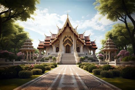 Thai temple architecture building outdoors. | Free Photo - rawpixel