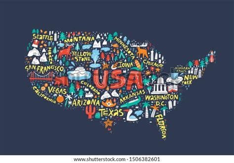 Usa Map On Dark Blue Background Stock Vector (Royalty Free) 1506382601 | Shutterstock