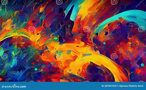 Colorful Oil Paint Brush Stroke Abstract Background Texture Stock Illustration - Illustration of ...