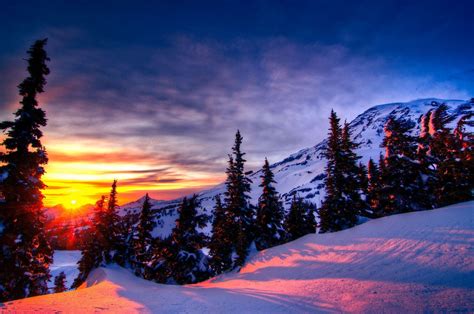 Winter Sunset Desktop Wallpapers - Top Free Winter Sunset Desktop ...