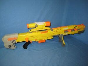 NERF N-Strike Yellow Longshot CS-6 Blaster Sniper Rifle Dart Gun Extra Scope Mag | eBay