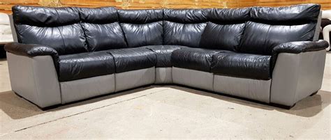 Dfs Genuine Leather Corner Sofa - BLack/Grey | in Colchester, Essex ...