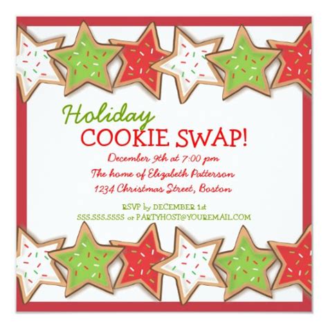 Christmas Cookie Swap Holiday Invitation | Zazzle