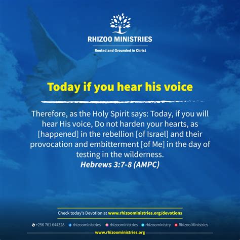 Today if you hear his voice – Rhizoo Ministries