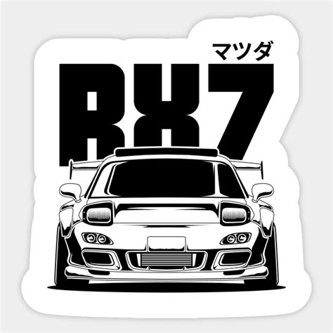 Mazda RX7 Black Print - Mazda Rx7 - Sticker | TeePublic