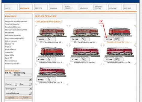 Roco : Spare parts order system – train models online store