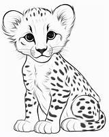 Cheetah Coloring Page Printable sketch template