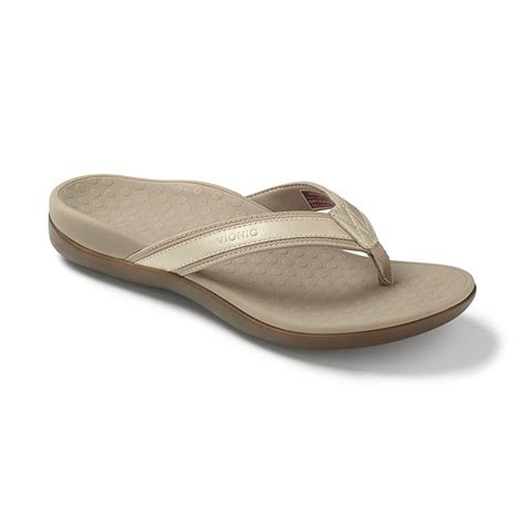 Vionic Islander Orthotic Flip Flops Gold | Orthotic flip flops, Womens ...