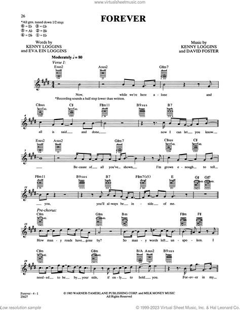 Forever sheet music for guitar solo (chords) (PDF)