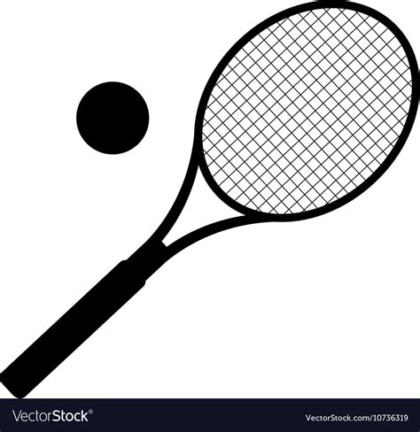 Silhouette of tennis racket Royalty Free Vector Image