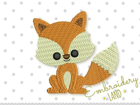 Little Foxy Filled Machine Embroidery Design AN031 - EmbroideryLand