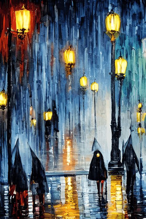 Cityscape Paintings at Night Time with Moonlight · Creative Fabrica