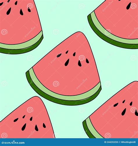 Watermelon Illustration Fruit Food Summer Tasty Healthy Fruity Drawing ...