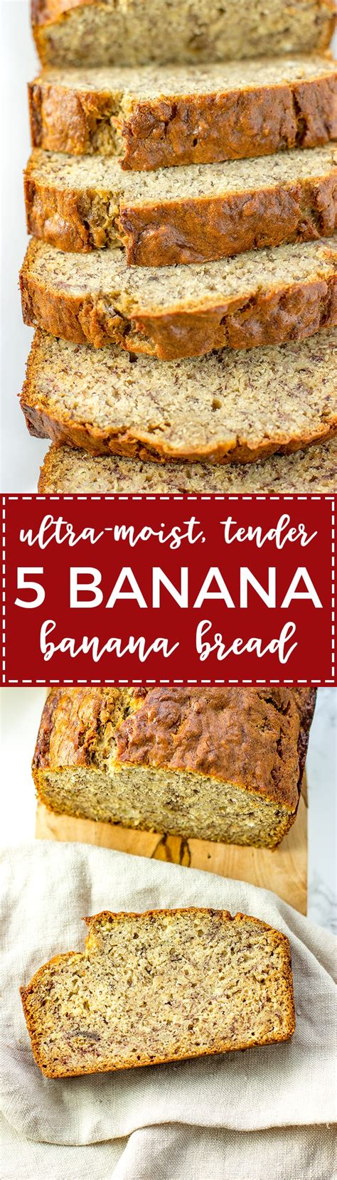 Five Banana Banana Bread - Nourish and Fete