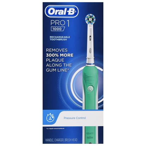 Oral-B Pro 1000 Electric Toothbrush, Rechargeable, Green - Walmart.com ...