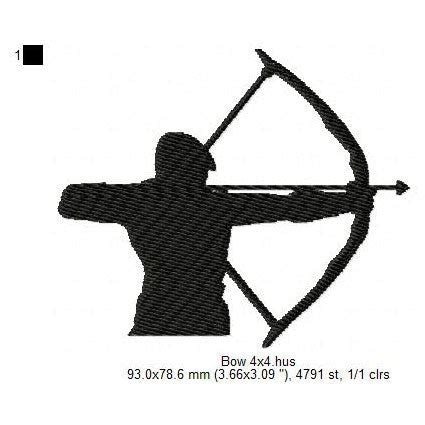 Bow Arrow Archer Archery Silhouette Machine Embroidery Digitized Desig – Ten Needle Design