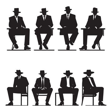 Mafia silhouette vector, Detective silhouette vector isolated on white ...