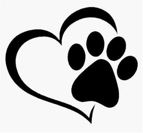 Transparent Paw Heart Clipart - Heart Cat Paw Print, HD Png Download - kindpng