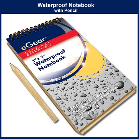 Waterproof Notebook with Pencil (26-310-116) | SurvivalMetrics.com | Survival Metrics, LLC