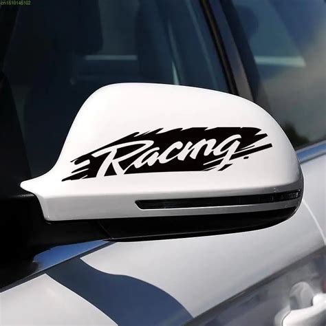 2Pcs/lot Cool RACING design rearview mirrors car Decal Stickers ...