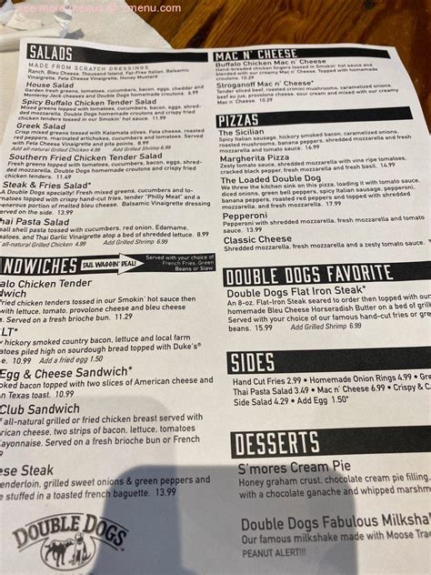 Menu at Double Dogs pub & bar, Louisville