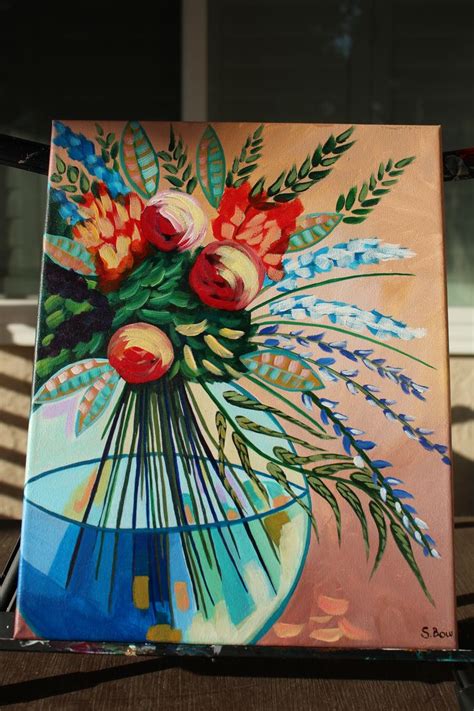 Painting # (lost track) Flowers in Vase inspired by Cinnamon Cooney the Art Sherpa 2/23/16 | The ...